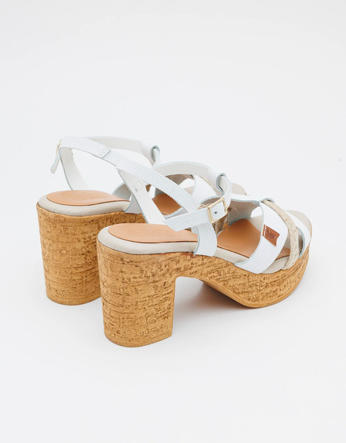 White Platform Leather Sandal Medina by Koala Bay 24 48h